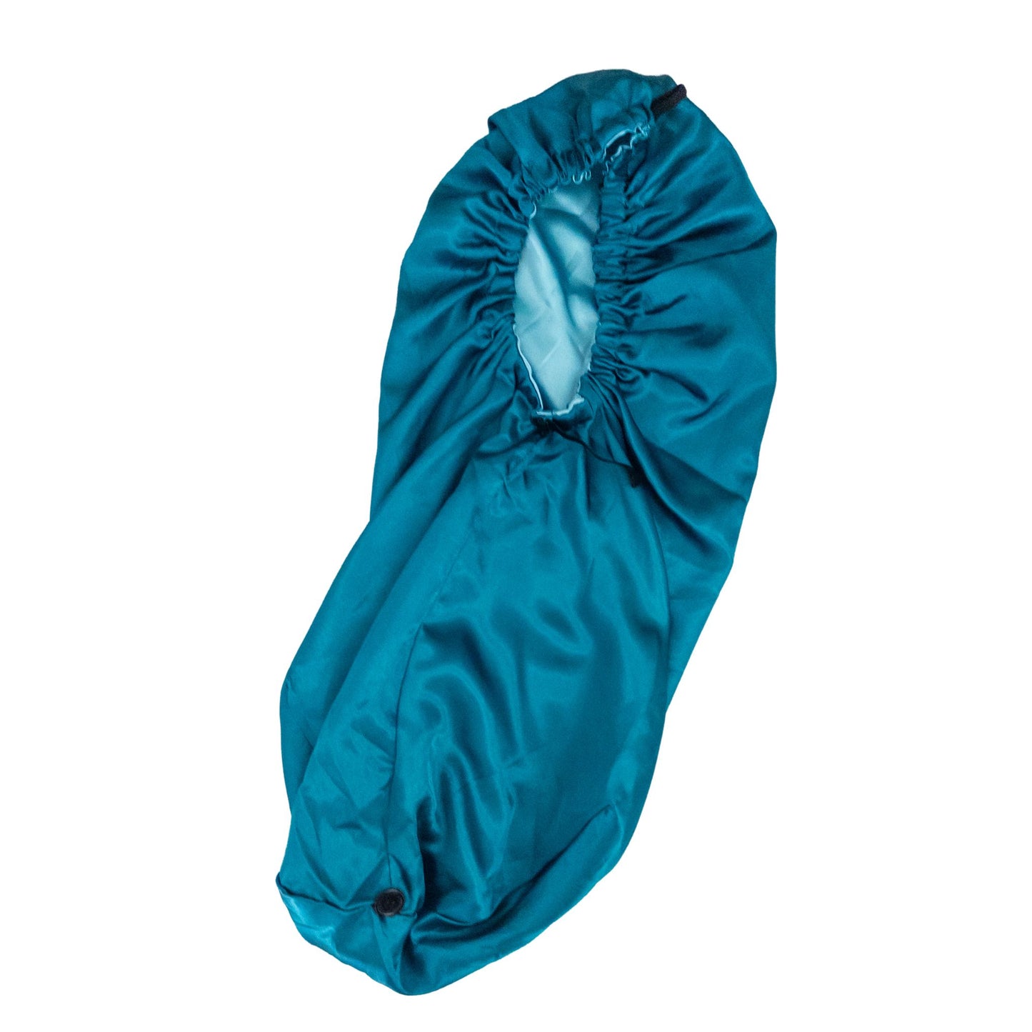 Stay on reversible long satin bonnet - Peacock