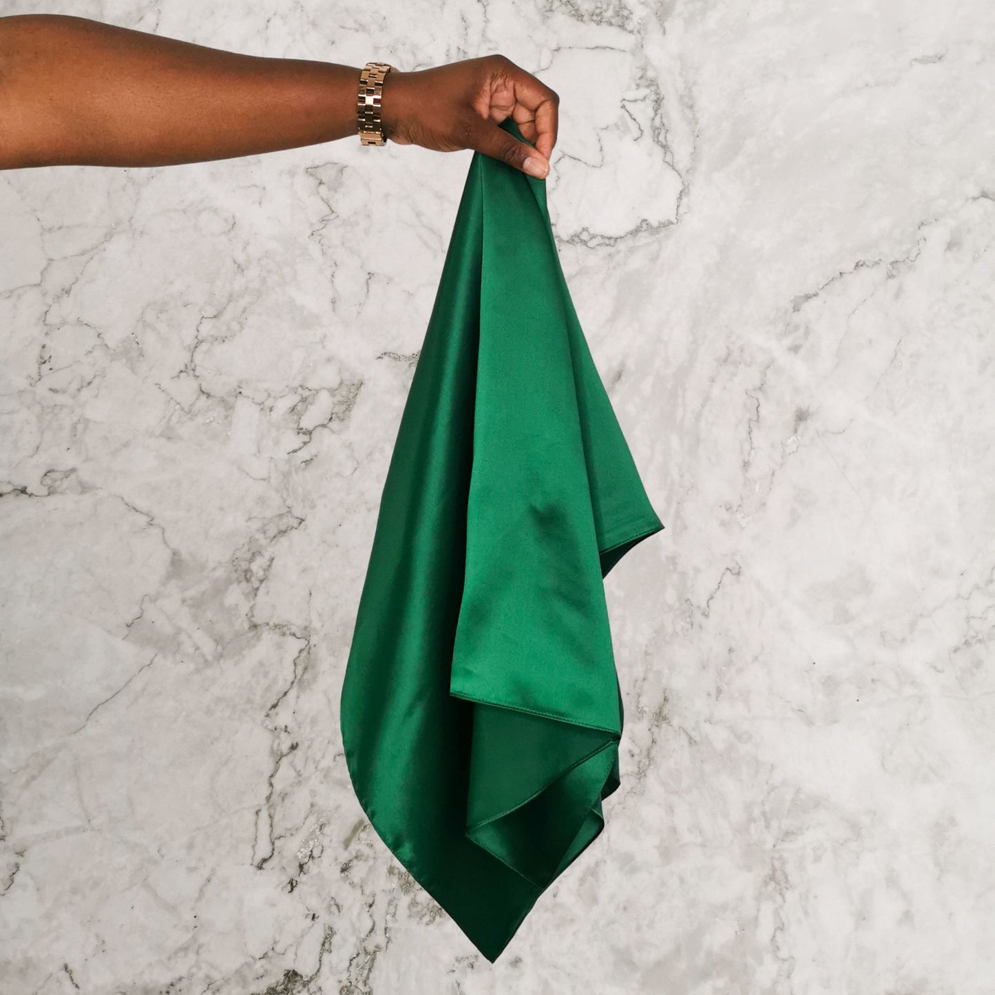 Sleep Well Silk Square Hair Scarf - Bottle green
