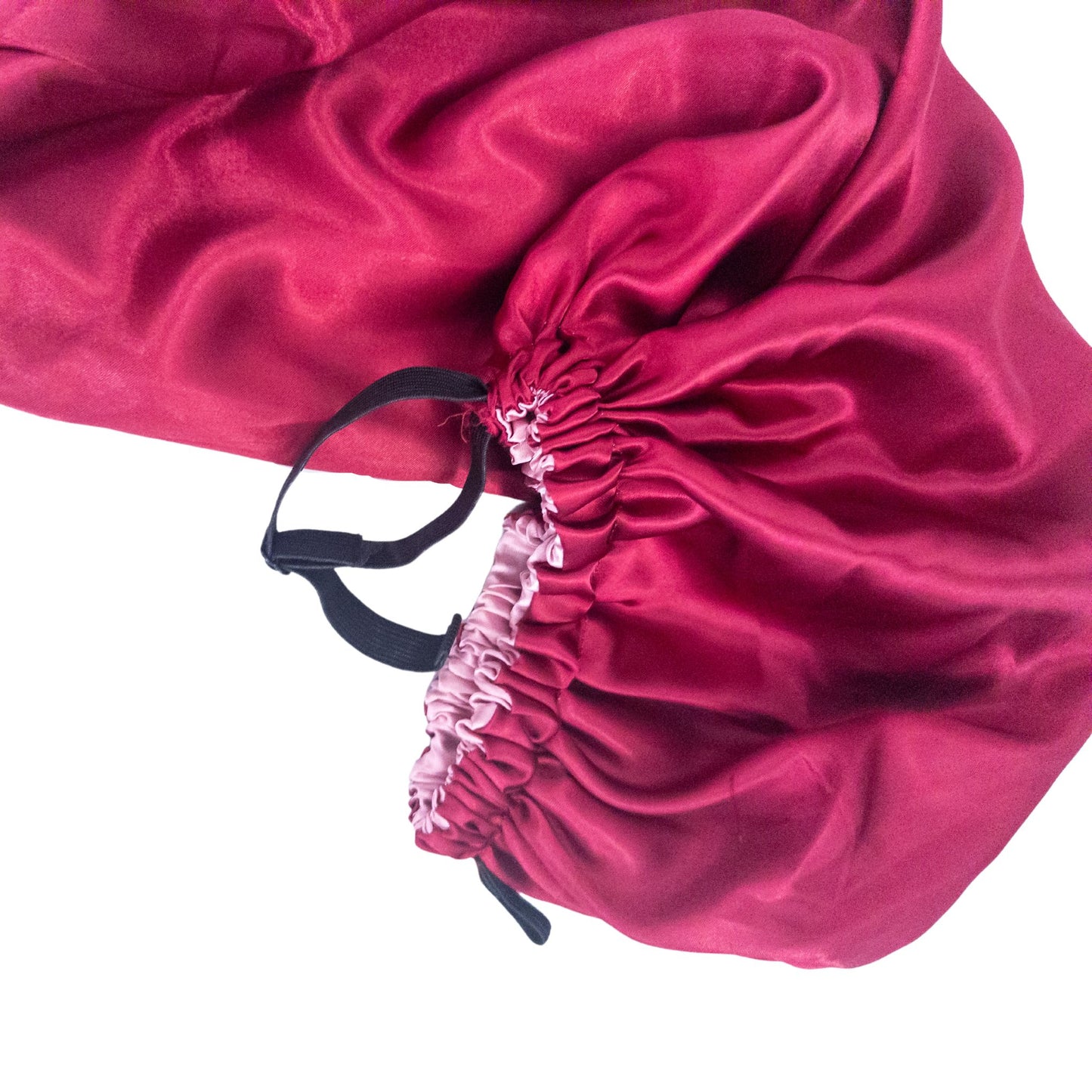 Stay on reversible long satin bonnet - Wine