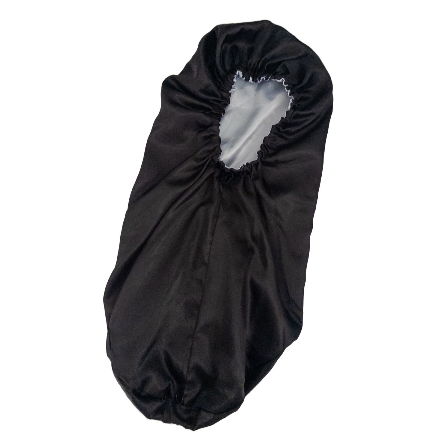 Stay on reversible long satin bonnet - Black