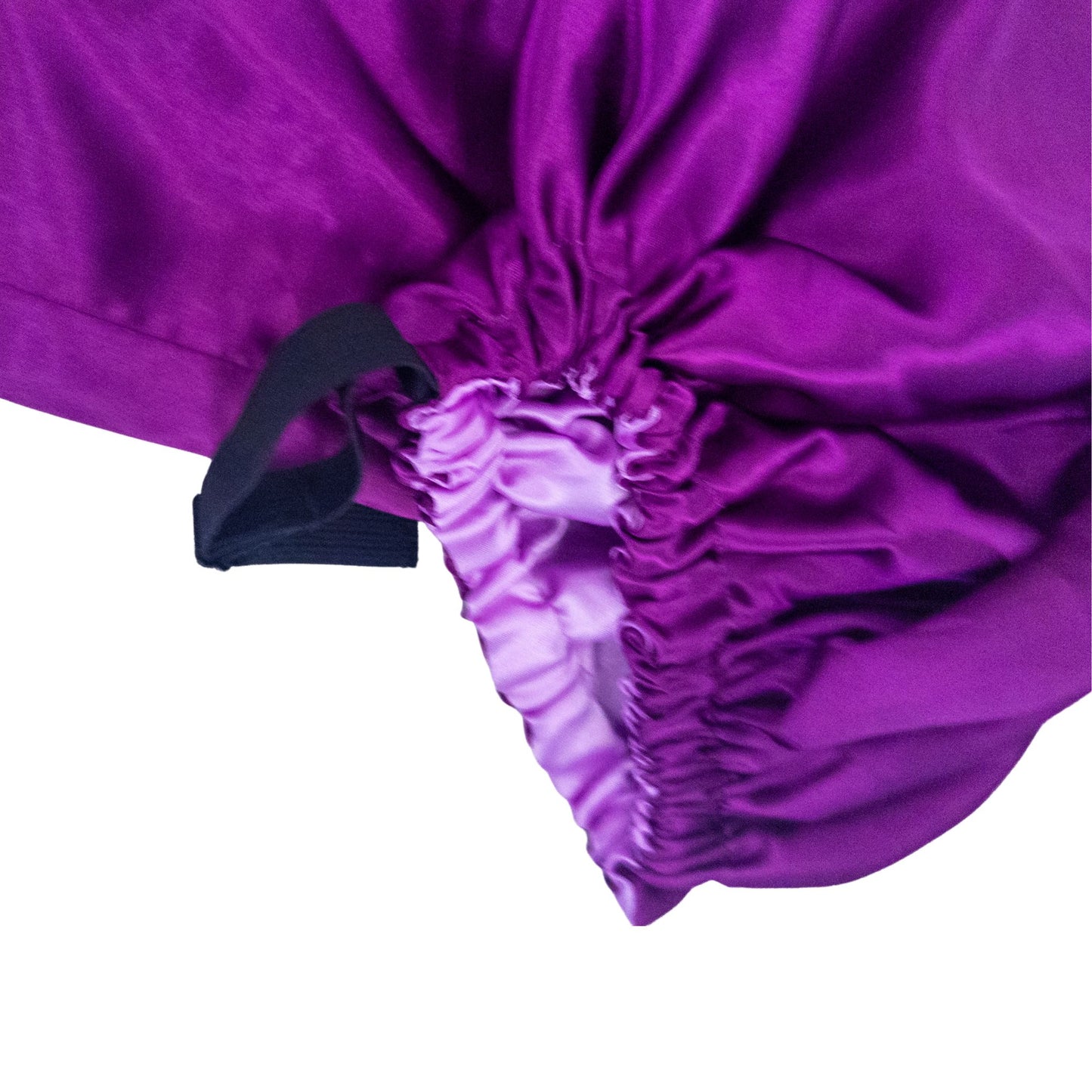 Stay on reversible long satin bonnet - Purple