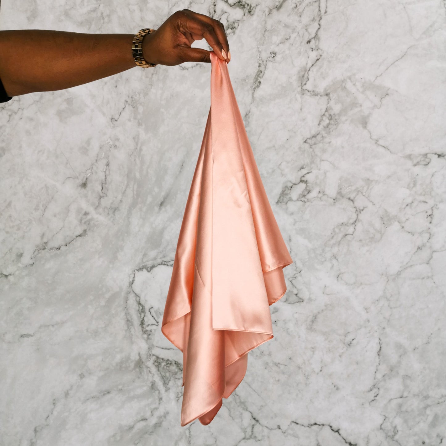 Sleep Well Silk Square Hair Scarf - Rose Gold