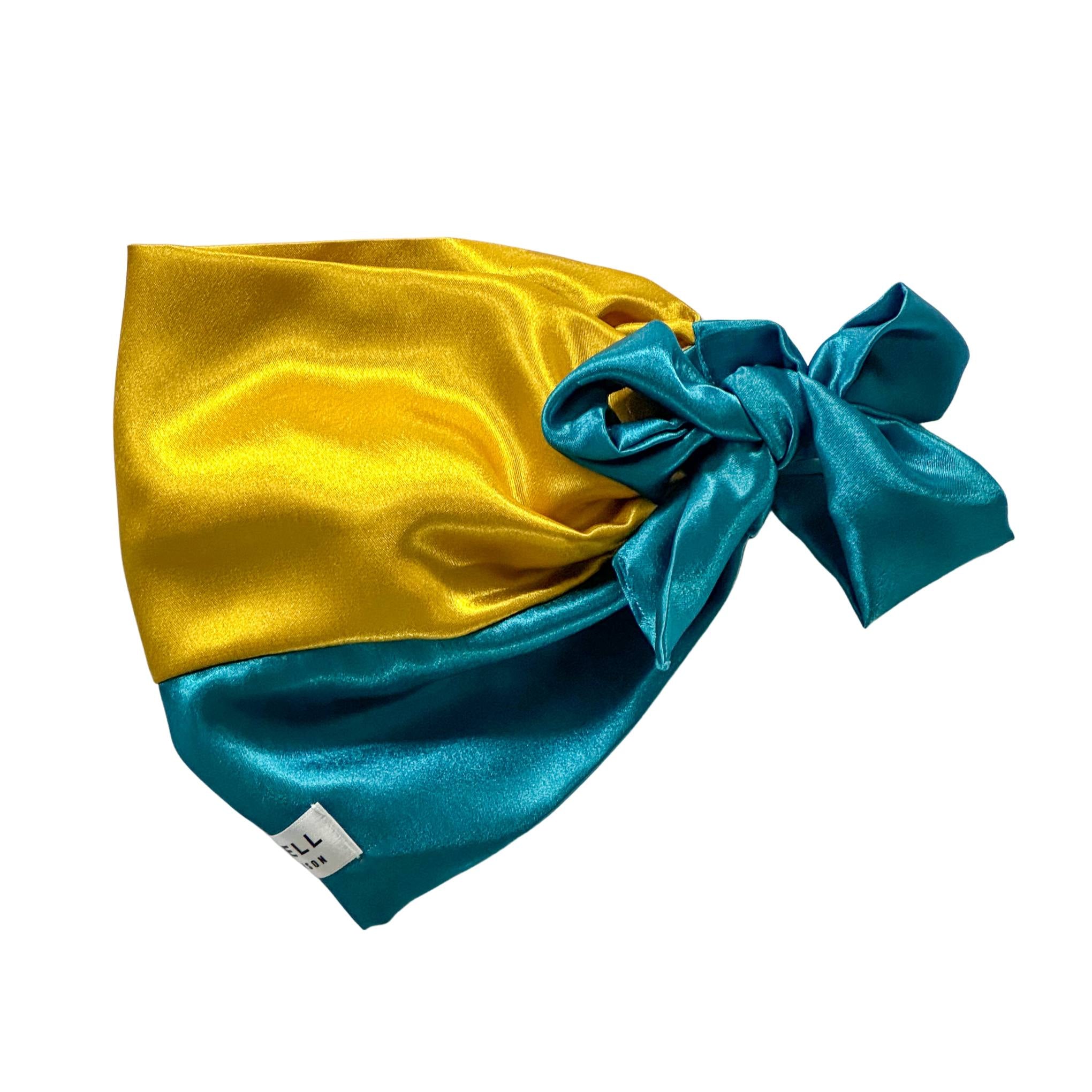 Blue Velcro Satin Silk Edge Wrap - Crowned By Her