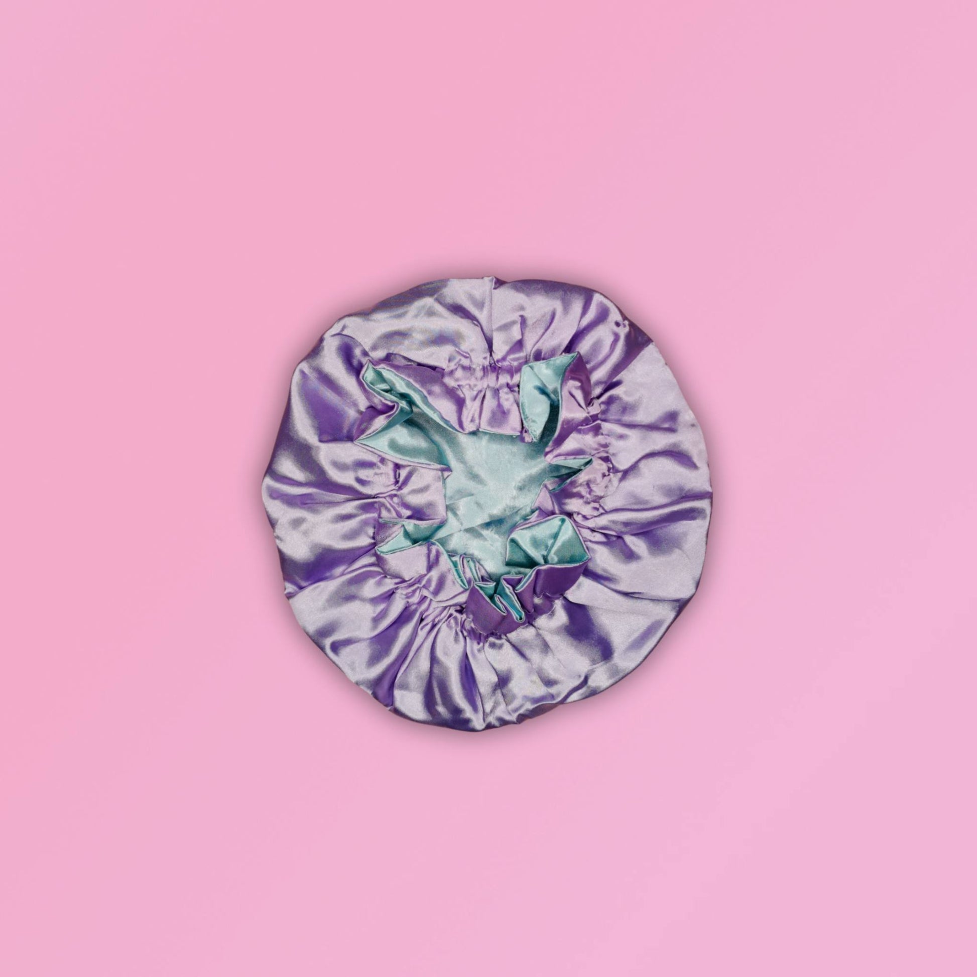 KIDS SATIN BONNET PALE VIOLET BLUE- VIOLET FLAT VIEW
