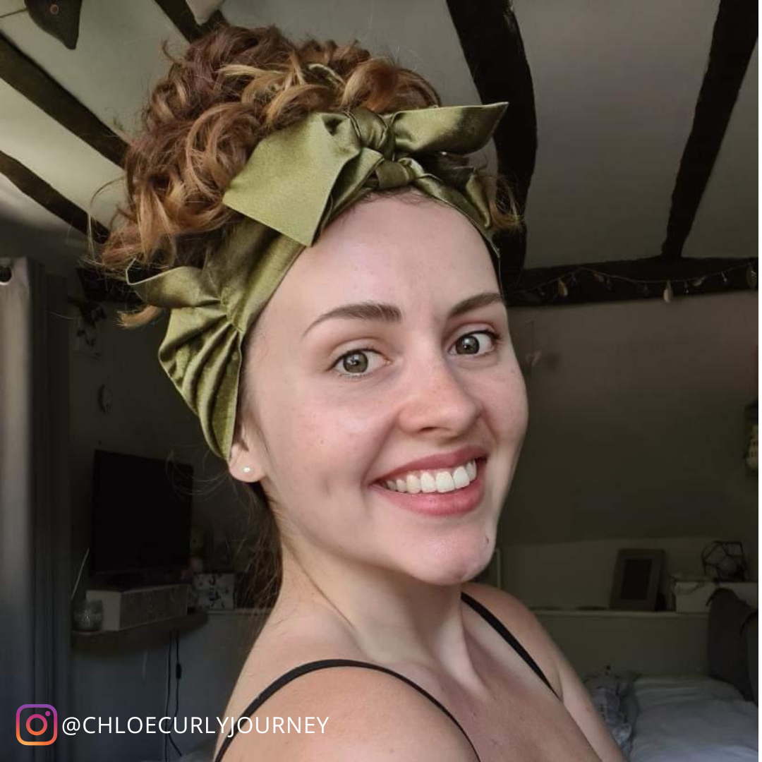 Sleep Well Satin Tie Hair Wrap - Bottle Green