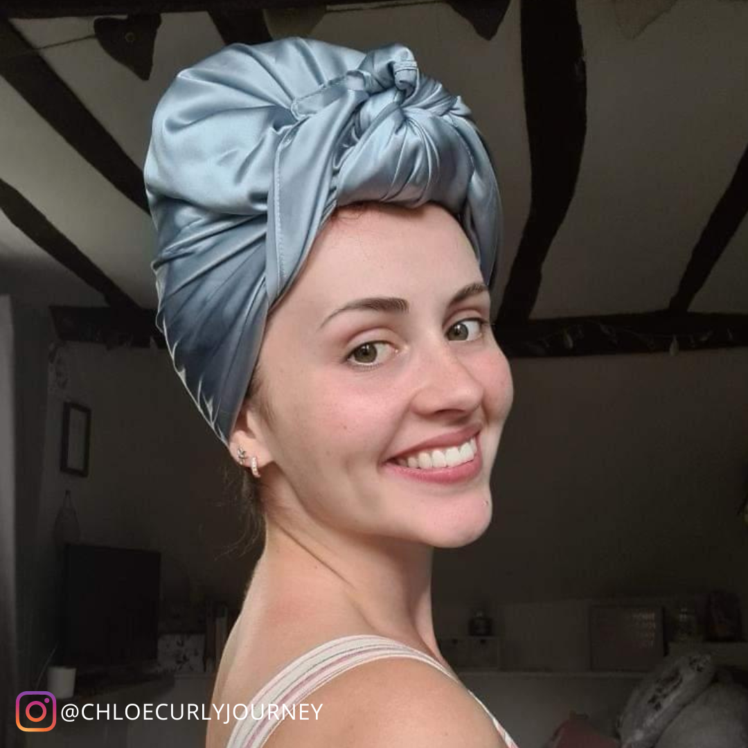 Sleep Well Silk Square Hair Scarf - Light Peacock