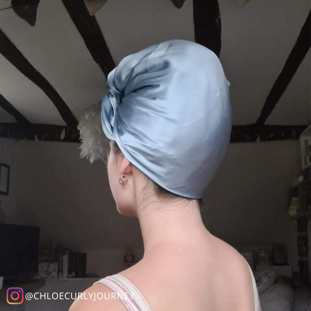Sleep Well Silk Square Hair Scarf - Light Peacock