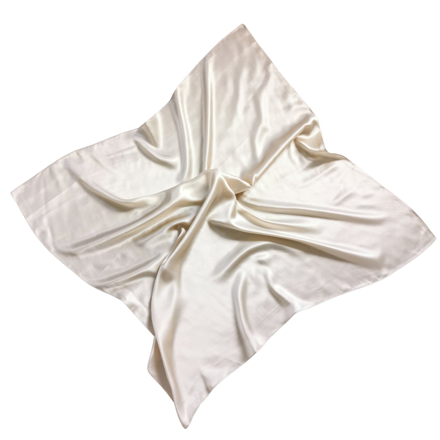 Champagne nude mulberry silk hair scarf 90cm x 90cm flat image