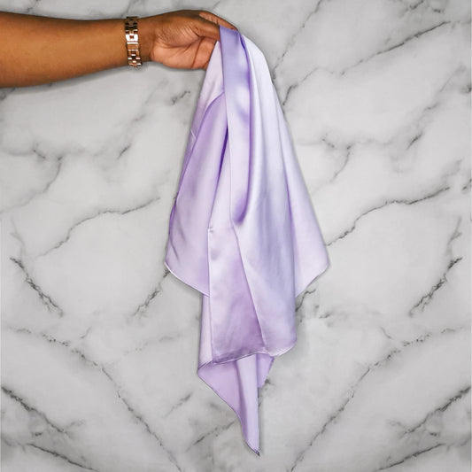 Lilac mulberry silk scarf from Hair Wrap Heaven