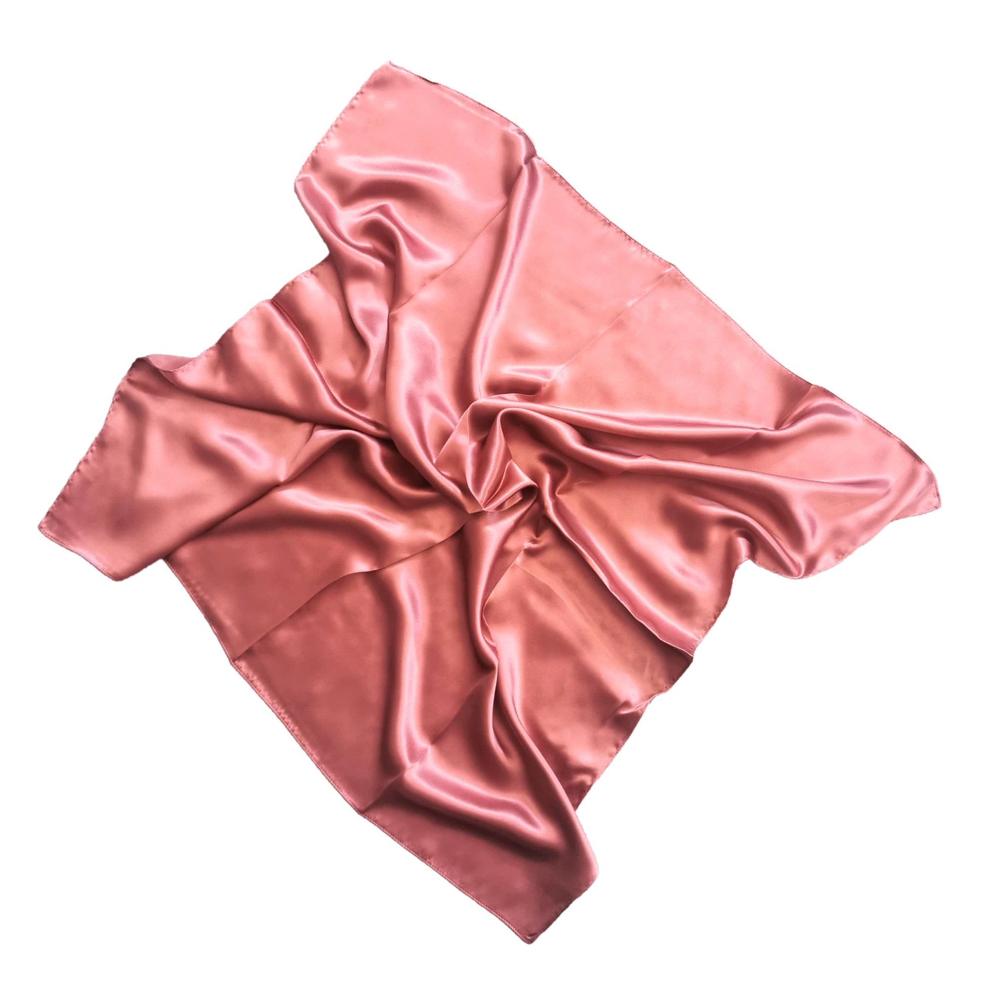 Mulberry silk large square scarf in copper rose colour - flat image