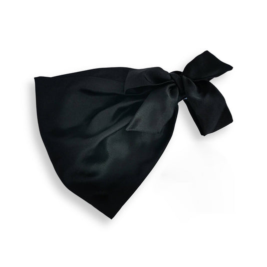 Sleep Well Satin Tie Hair Wrap - Black