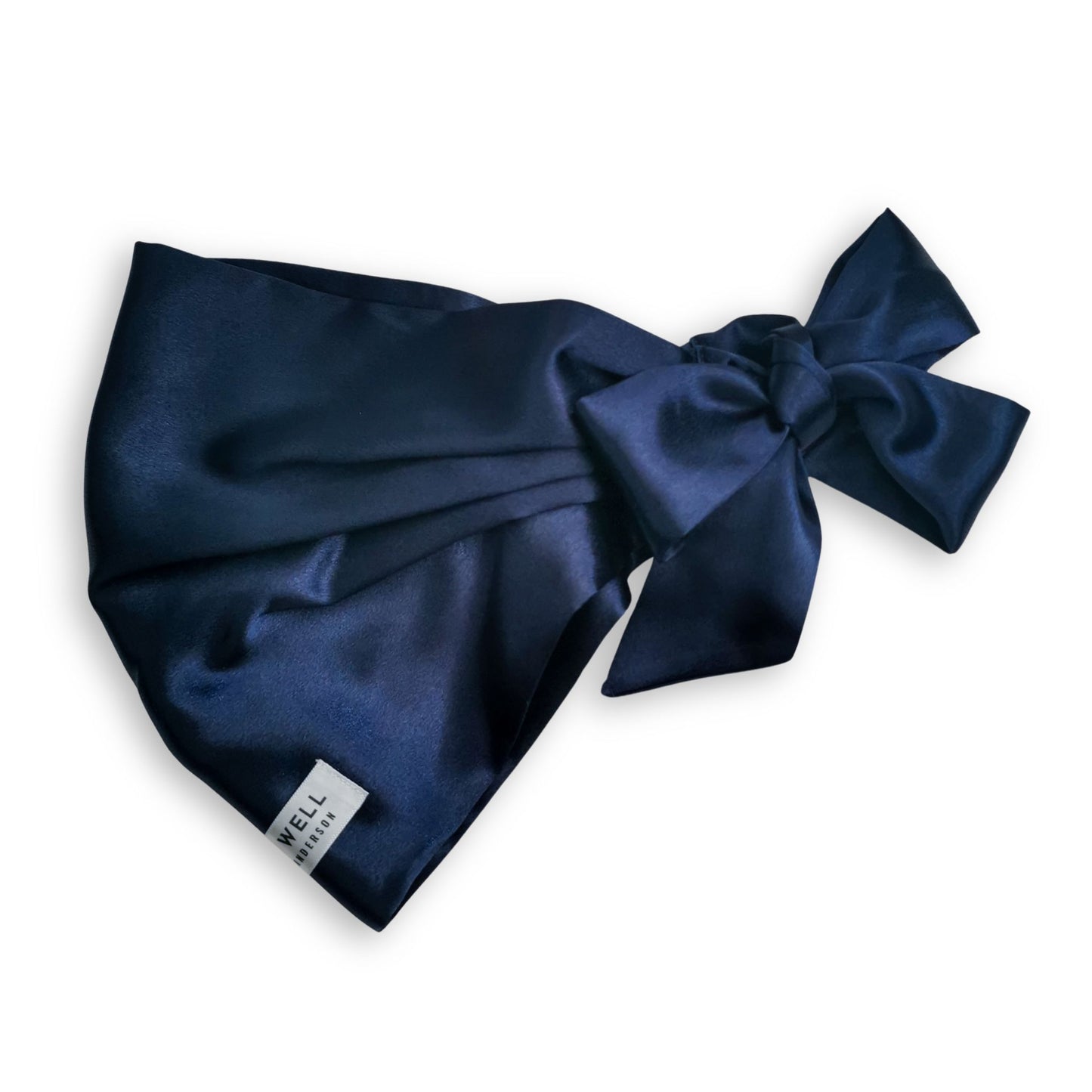 Sleep Well Satin Tie Hair Wrap - Navy