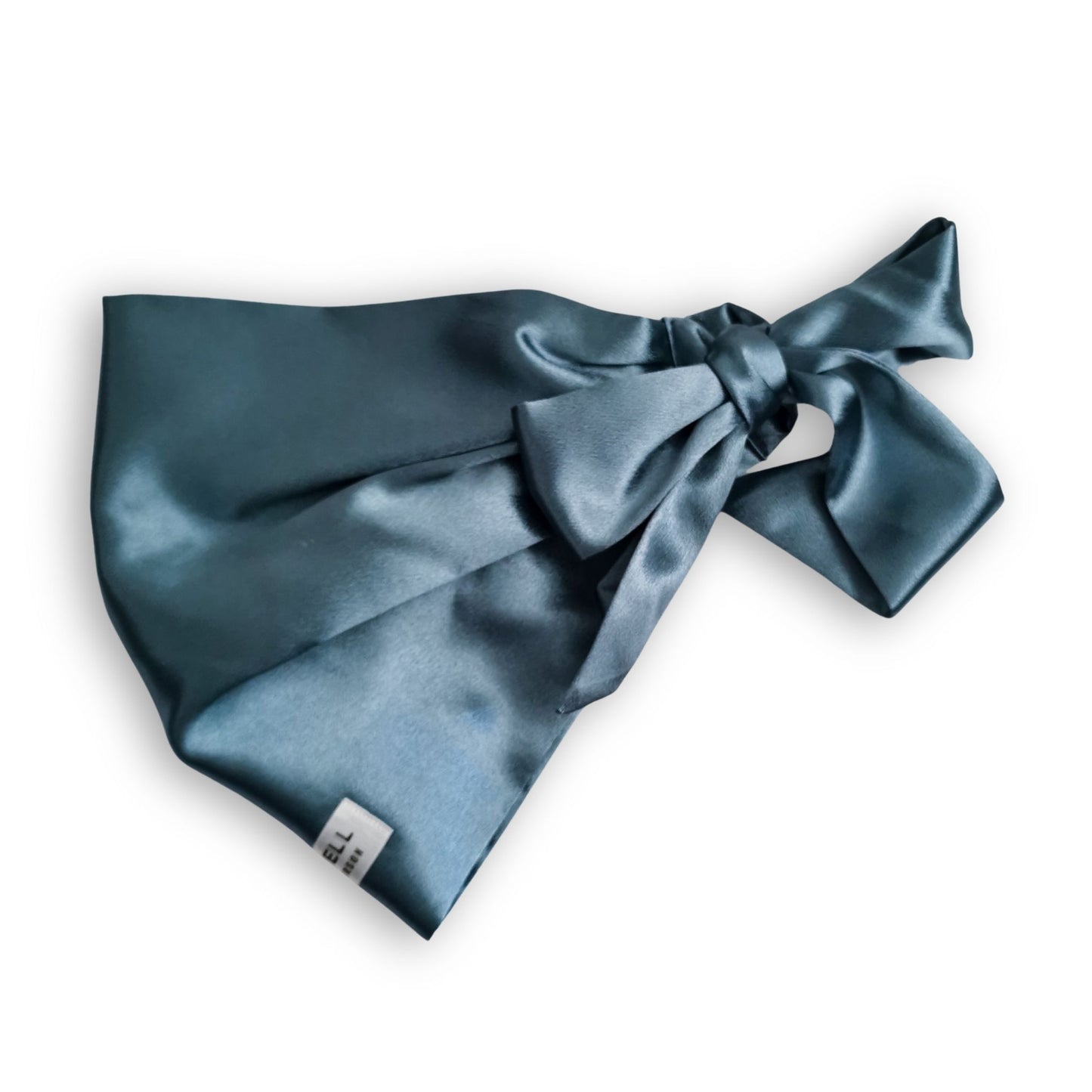 Sleep Well Satin Tie Hair Wrap - Steel Blue