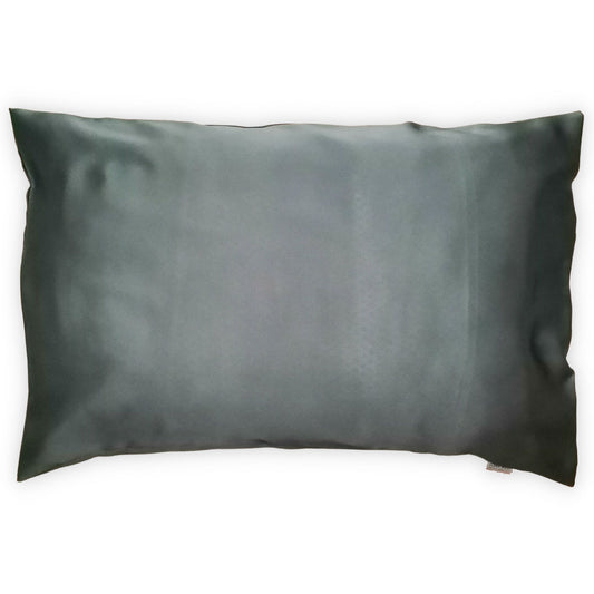 SLEEP WELL steel grey polyester silk pillowcase